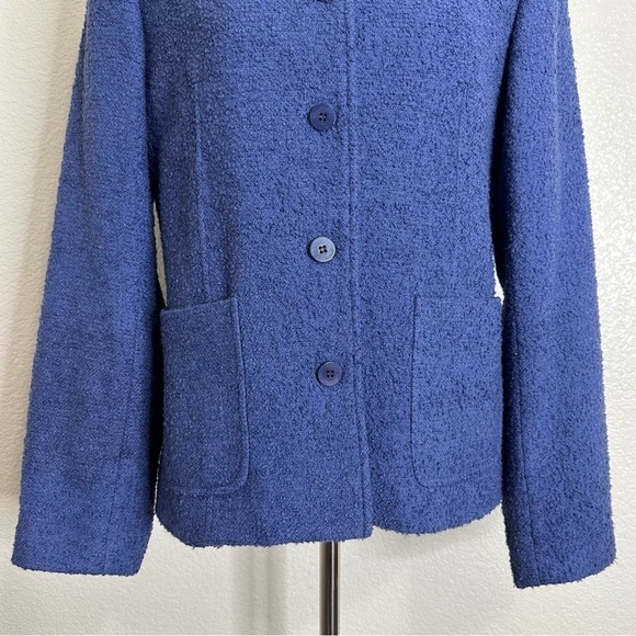 Charter Club Wool Blend Blue Button Down Women's Blazer, Size 10 - Picture 4 of 13